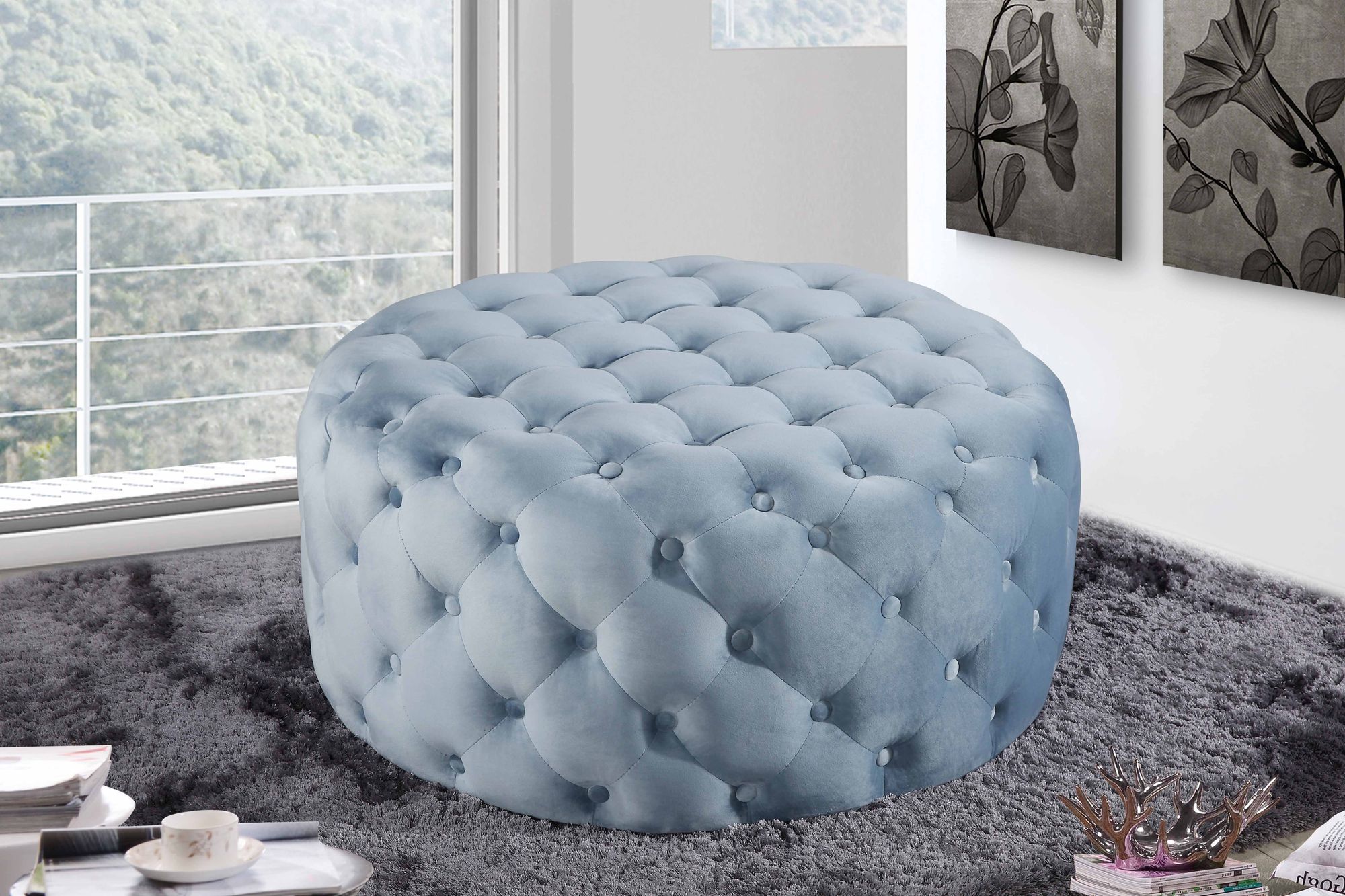 Addison Velvet Ottoman/Bench