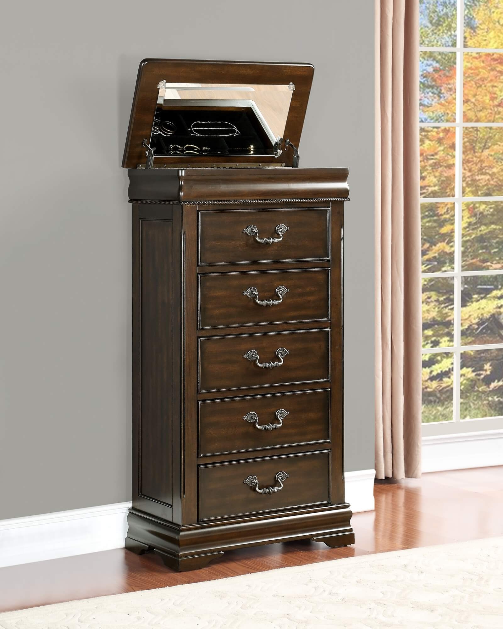 Mont Belvieu Wood/Wood Veneer Lift Top Lingerie Chest