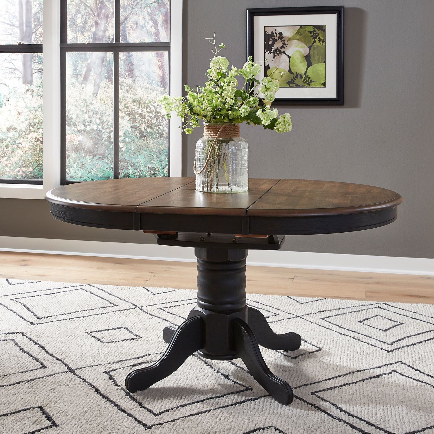 Carolina Crossing Oval Wood Extendable Pedestal Dining Table