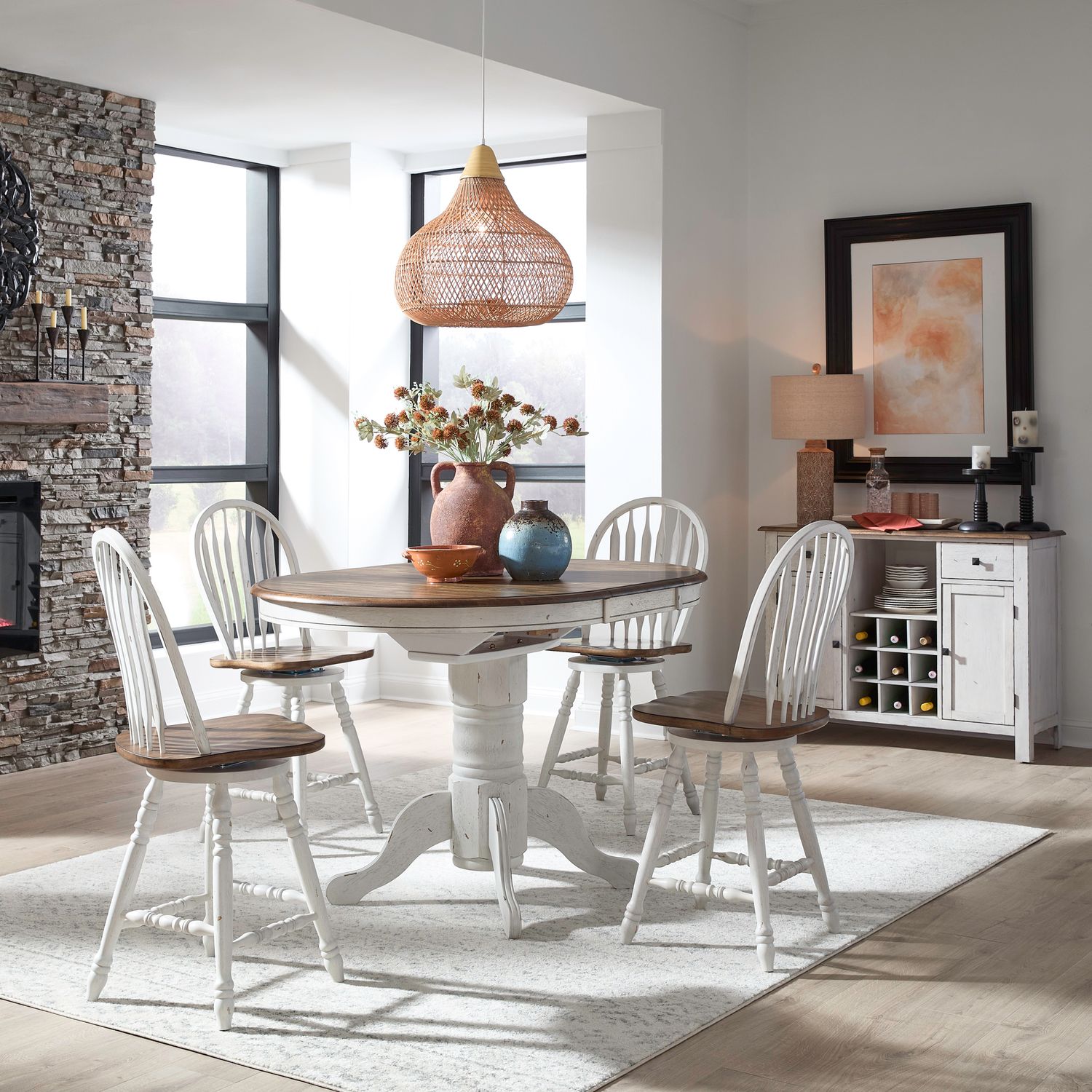 Carolina Crossing Oval Wood Extendable Gathering Dining Table