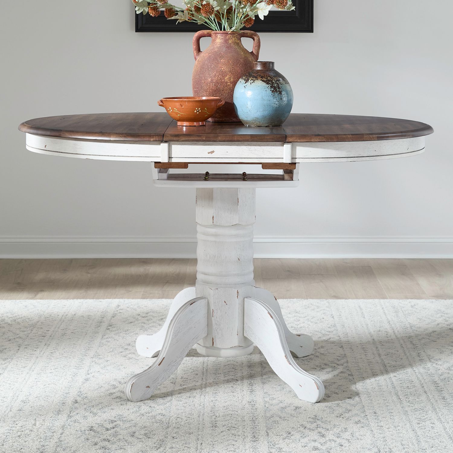 Carolina Crossing Oval Wood Extendable Gathering Dining Table