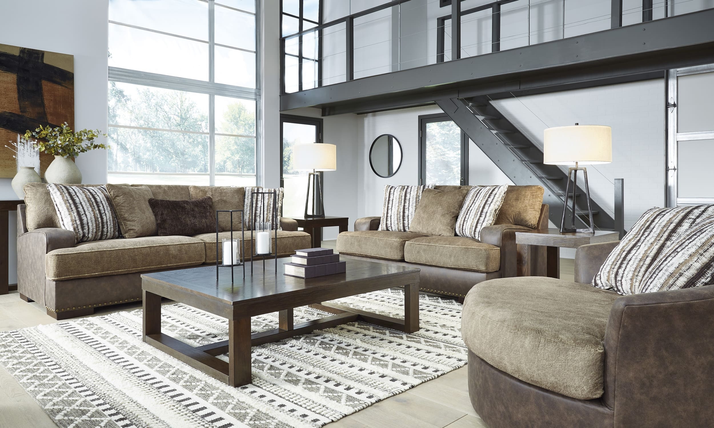 Ashley Alesbury/Faux Leather Living Room Set