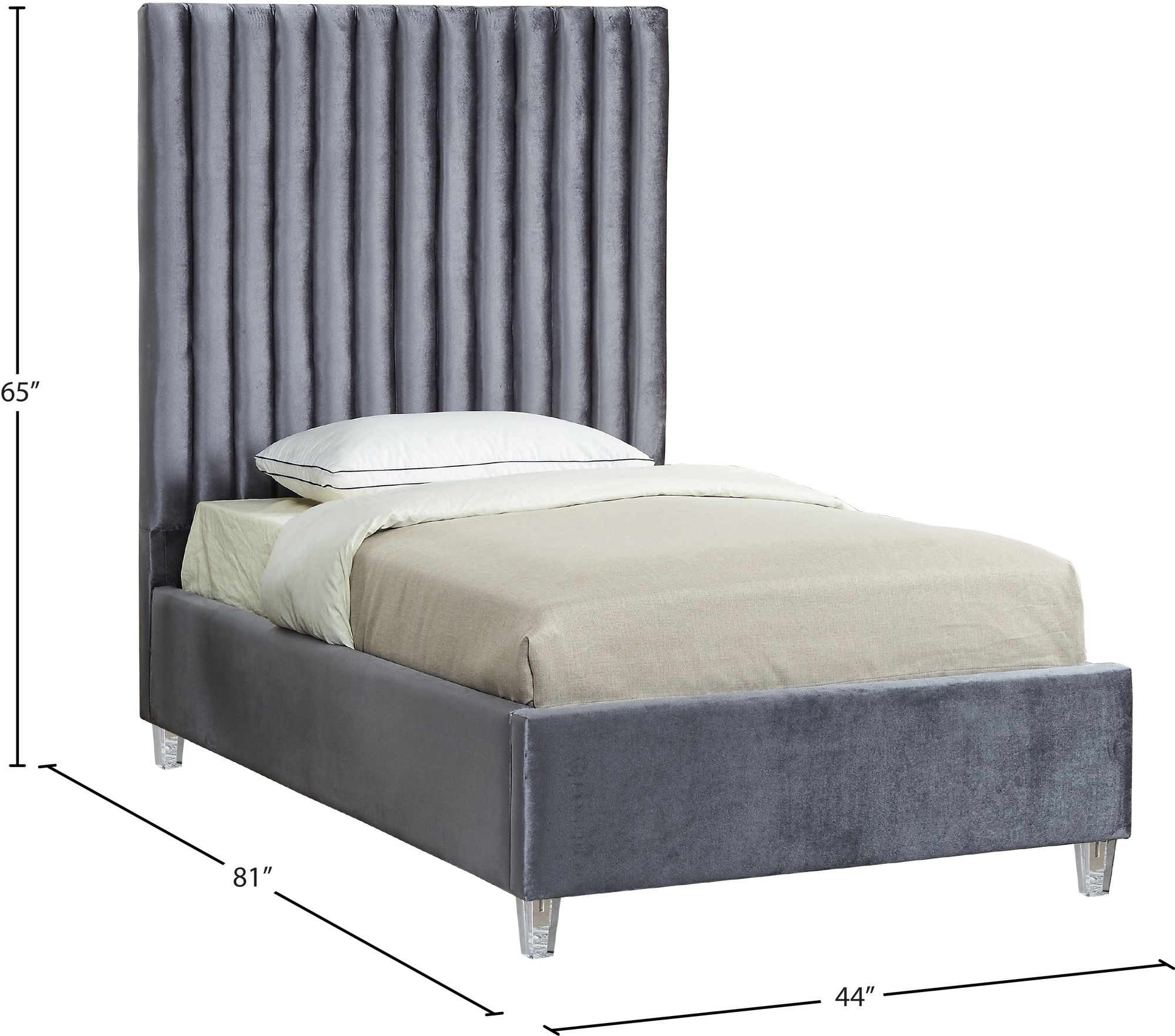 Candace Velvet Twin Size Bed