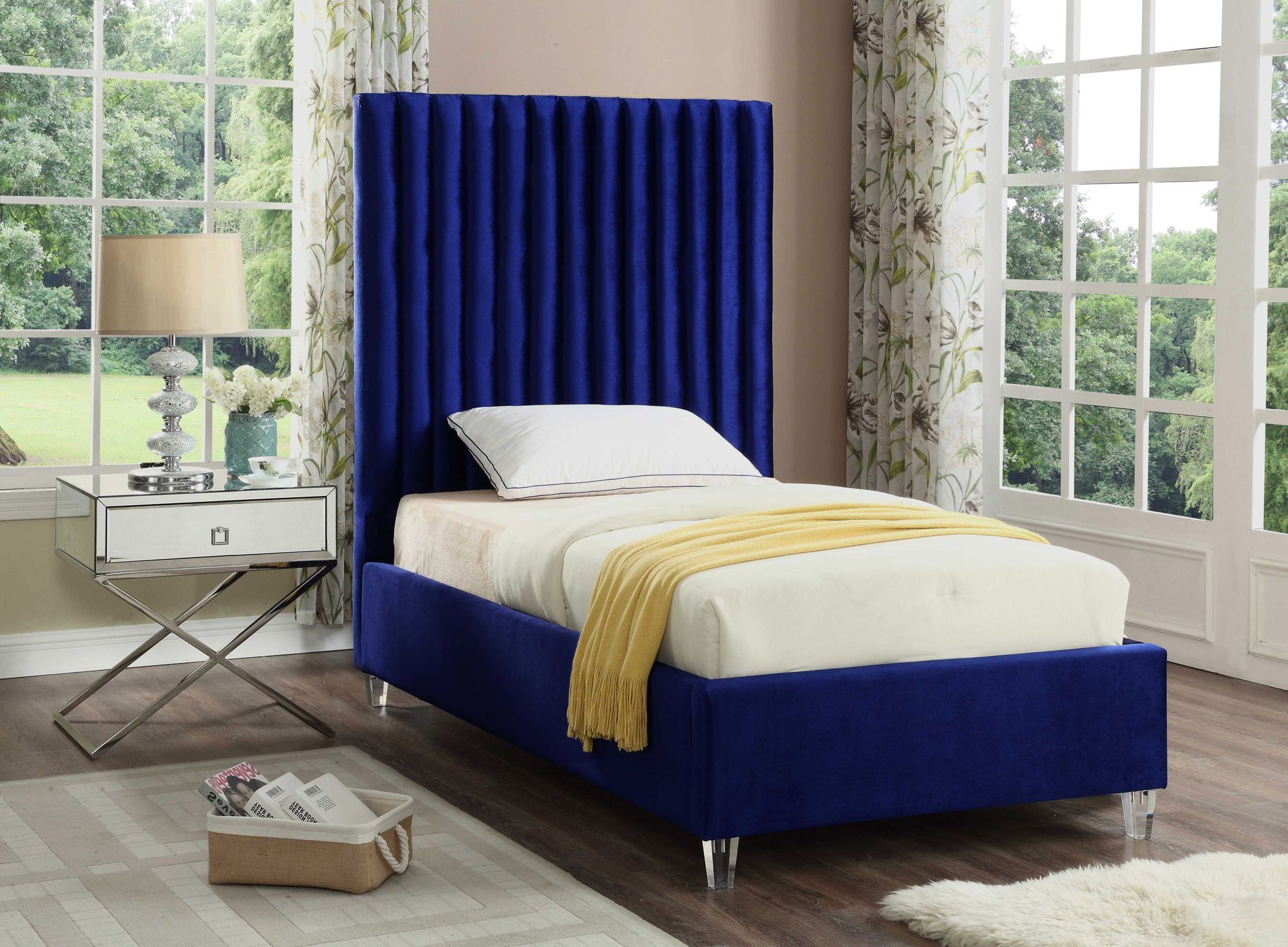 Candace Velvet Twin Size Bed