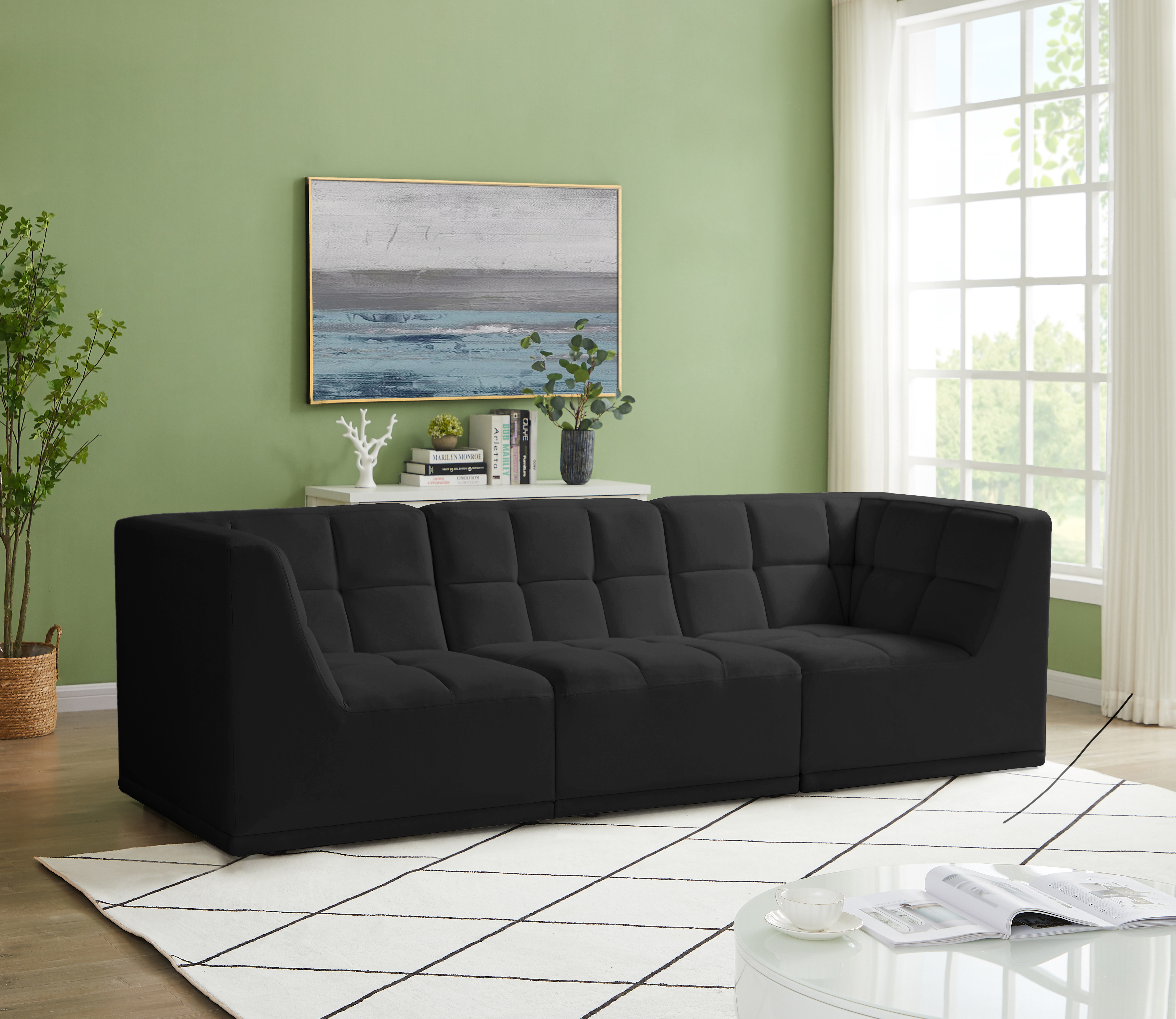 Relax 98" Velvet Modular Sofa