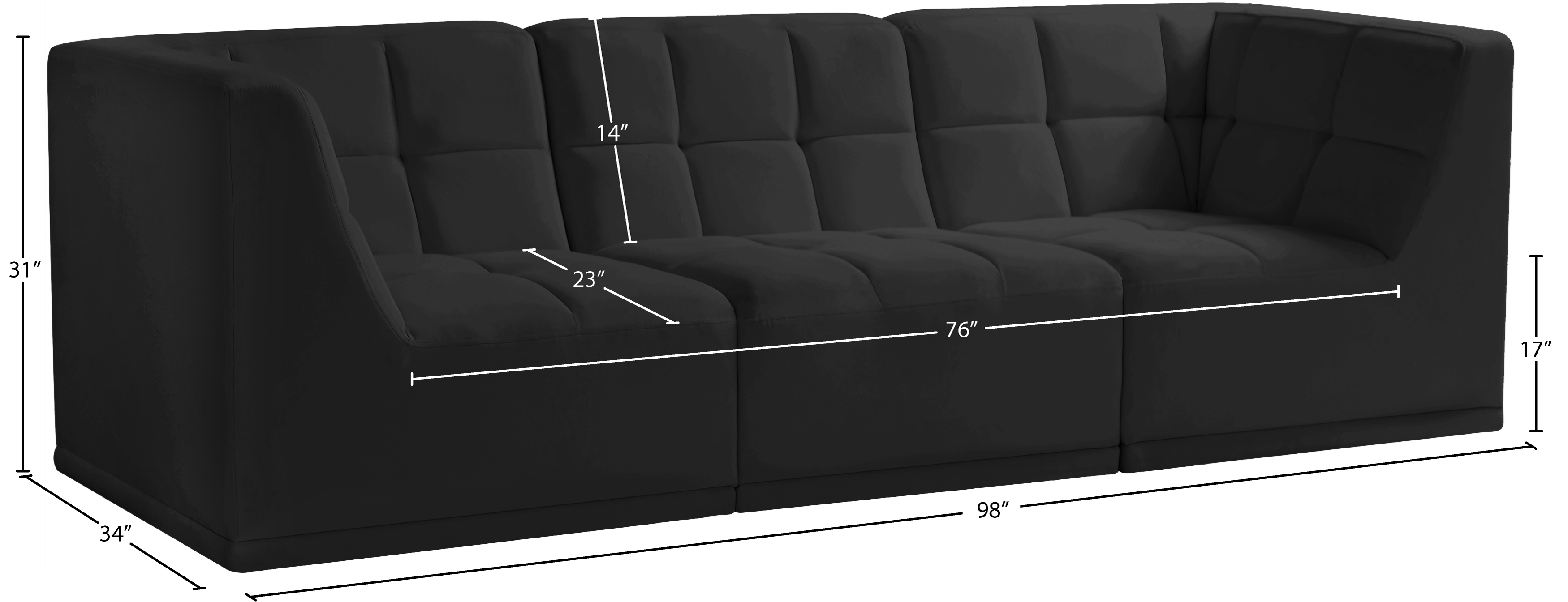 Relax 98" Velvet Modular Sofa