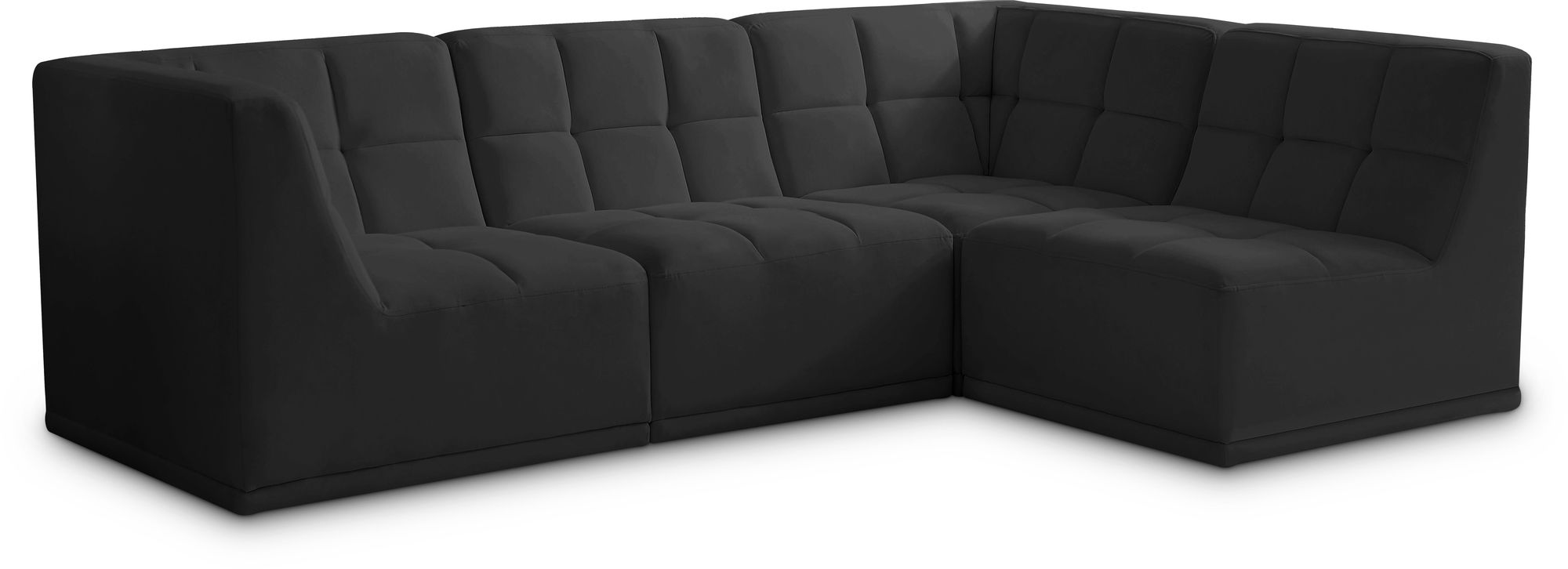 Relax 98" 4-Piece Velvet Modular Sectional