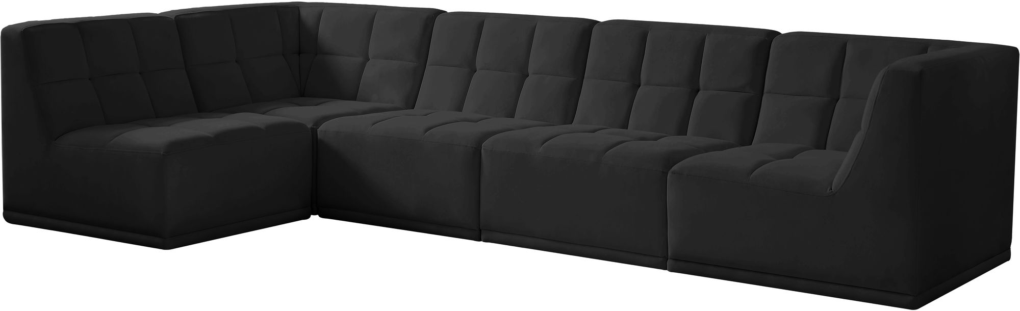 Relax 128" 5-Piece Velvet Modular Sectional