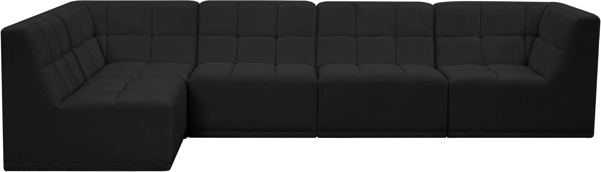 Relax 128" 5-Piece Velvet Modular Sectional
