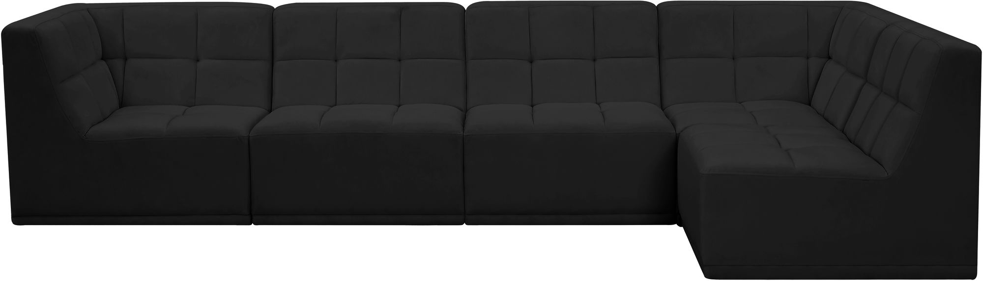 Relax 128" 5-Piece Velvet Modular Sectional