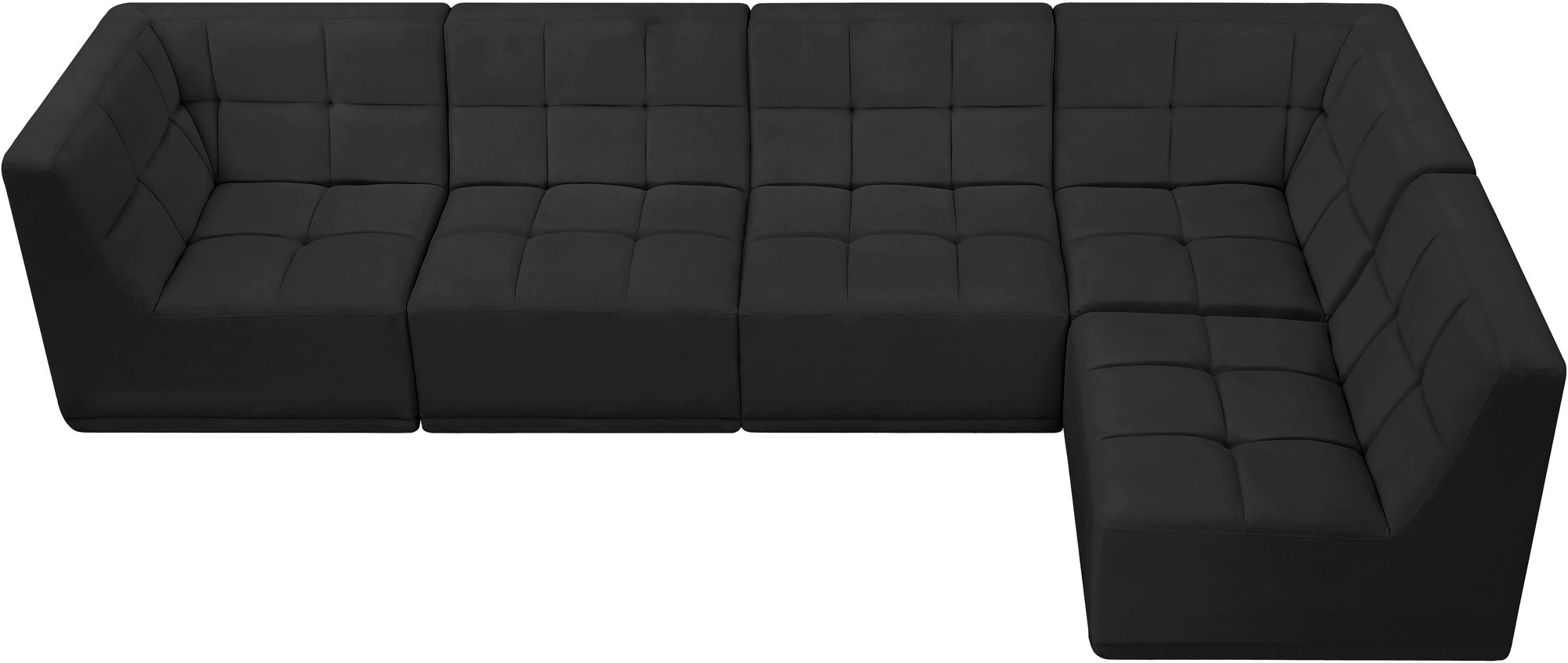 Relax 128" 5-Piece Velvet Modular Sectional