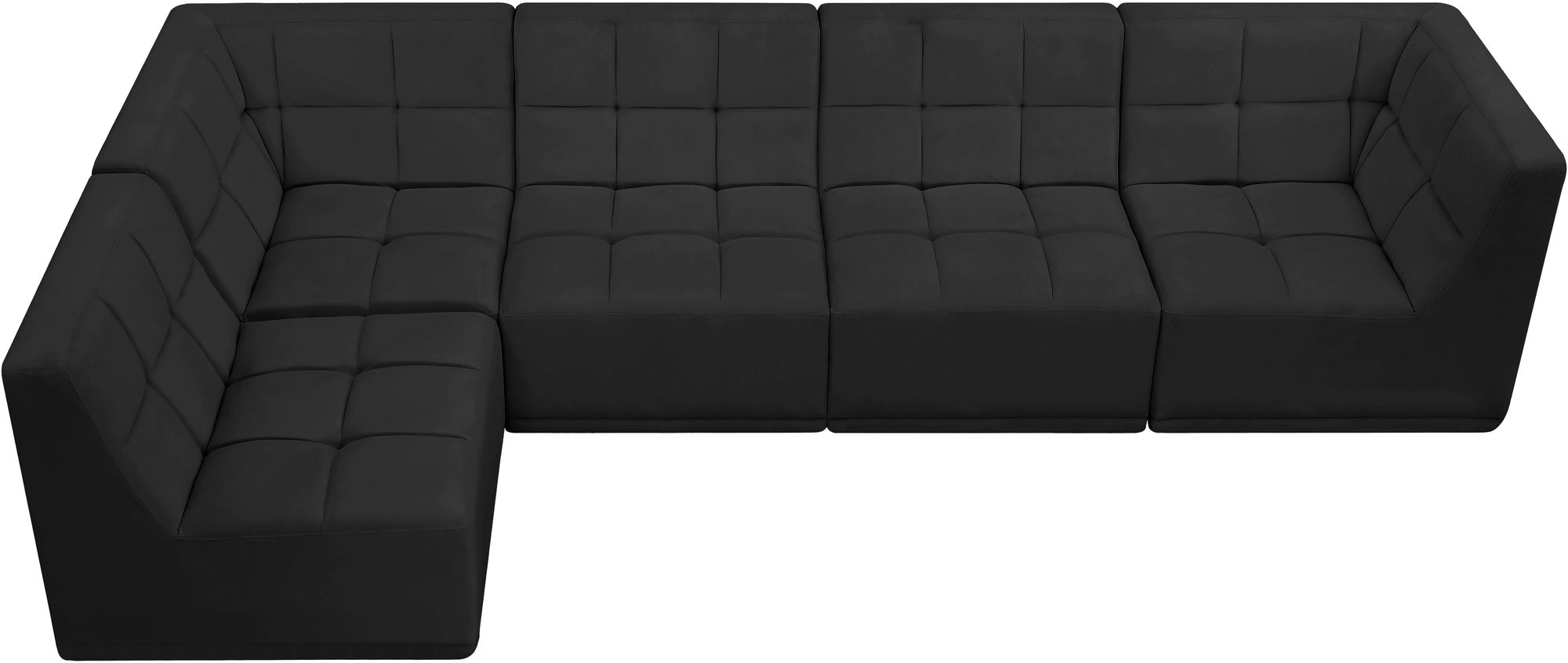 Relax 128" 5-Piece Velvet Modular Sectional