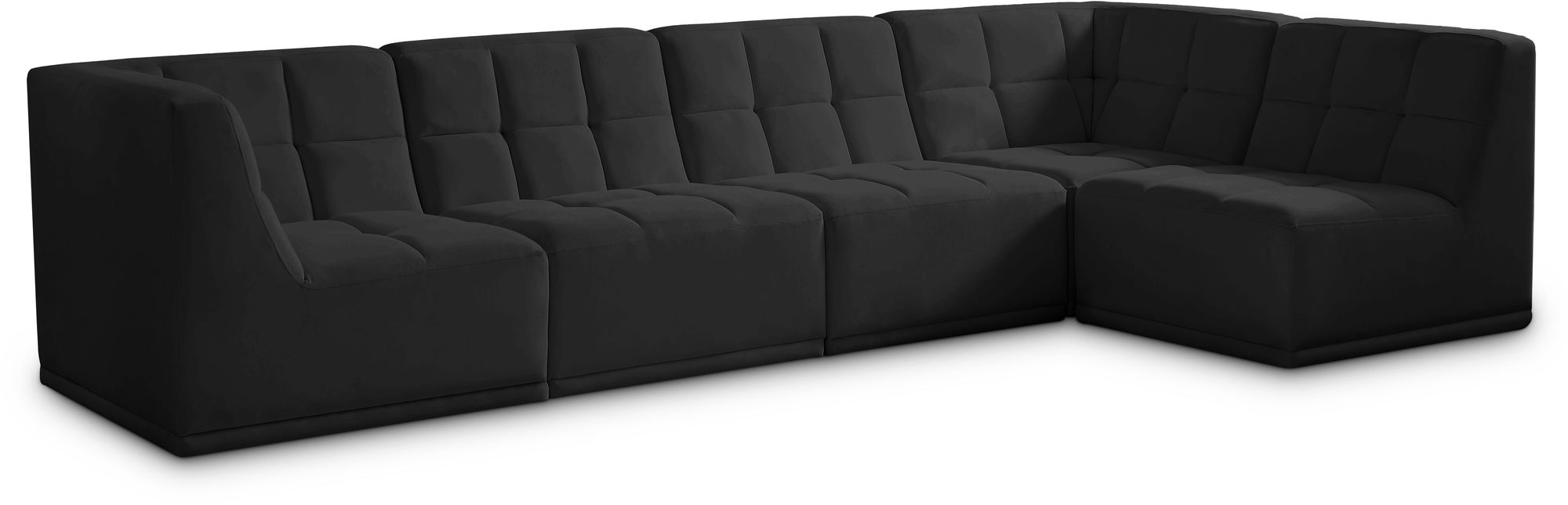 Relax 128" 5-Piece Velvet Modular Sectional