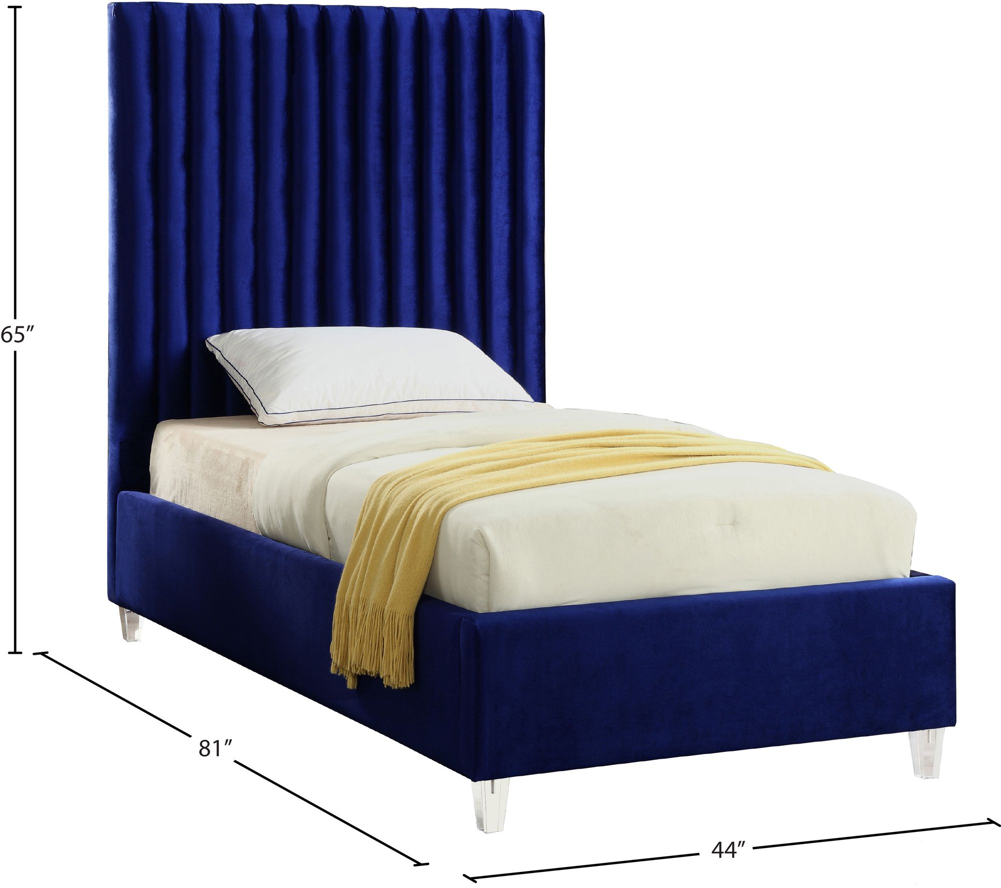 Candace Velvet Twin Size Bed