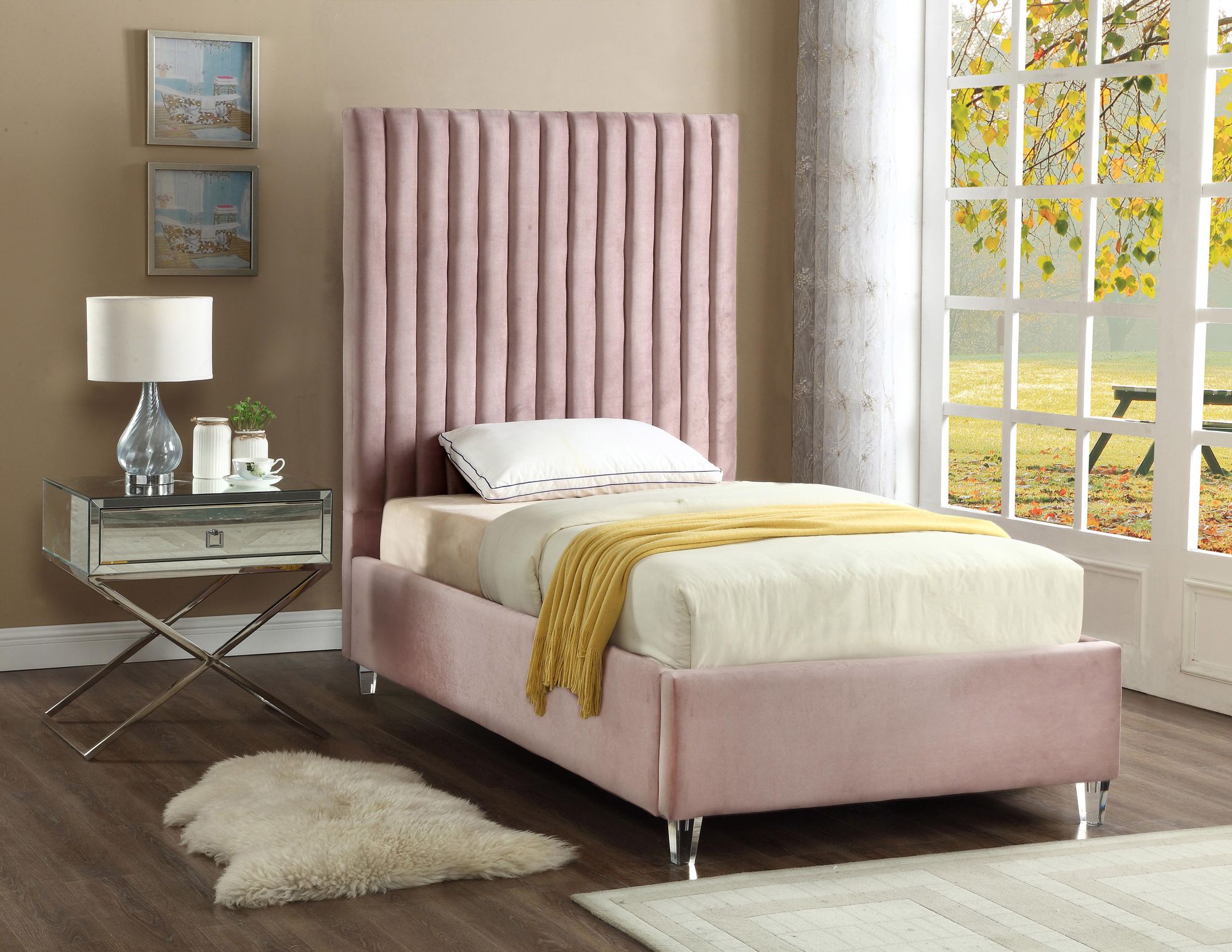 Candace Velvet Twin Size Bed