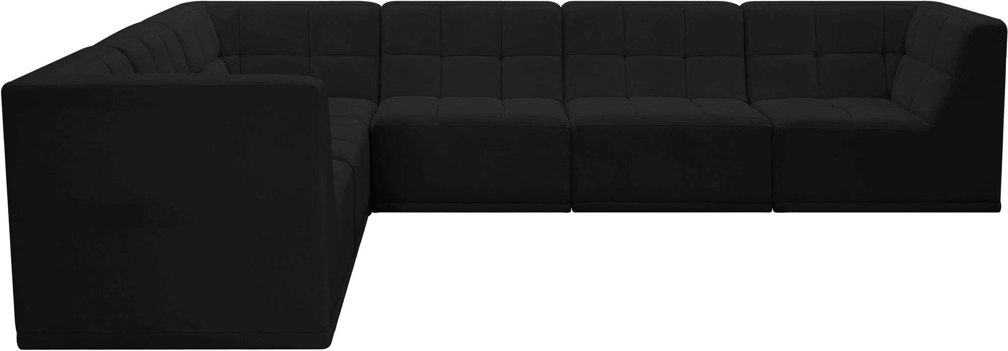 Relax 128" 6-Piece Velvet Modular Sectional