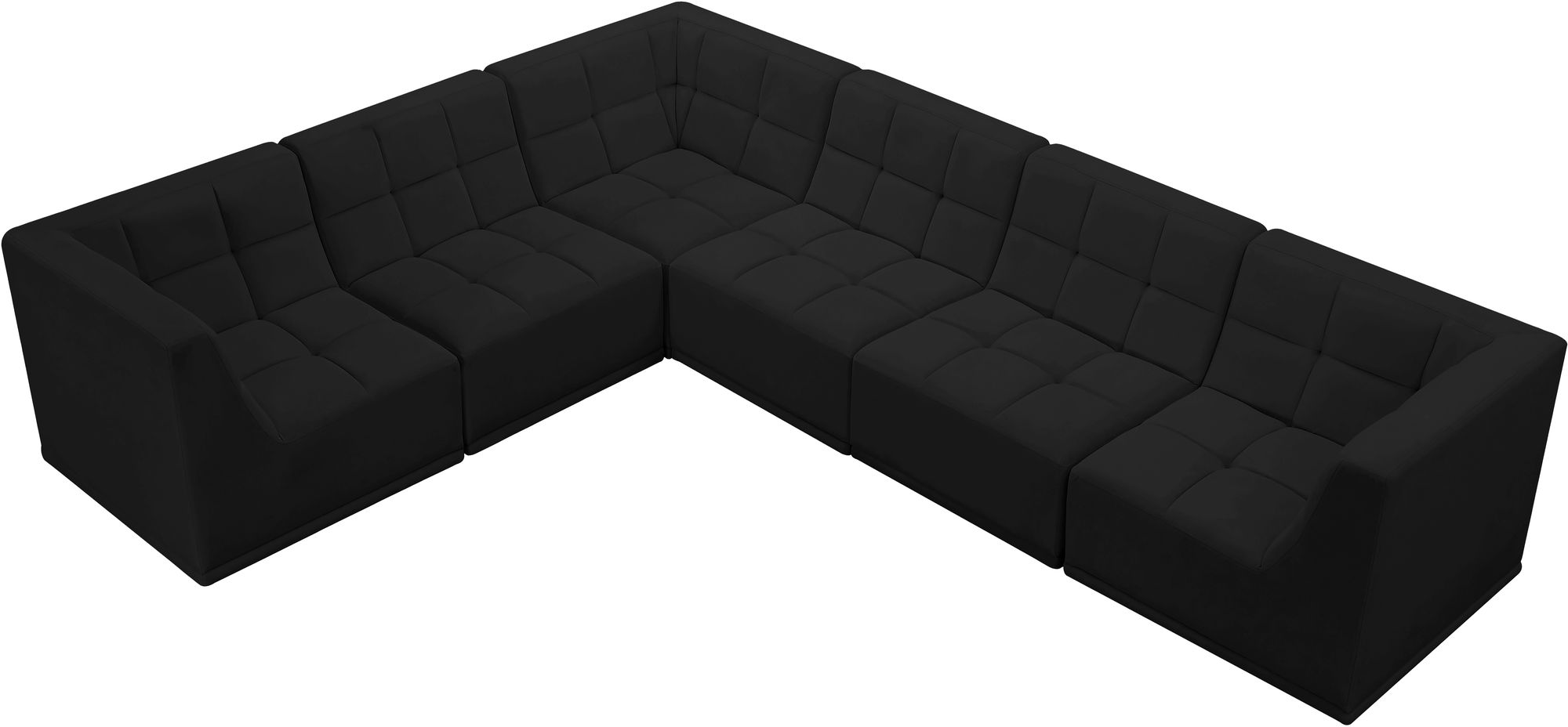 Relax 128" 6-Piece Velvet Modular Sectional