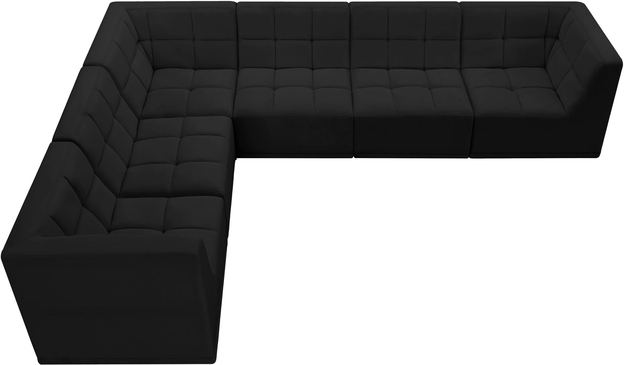 Relax 128" 6-Piece Velvet Modular Sectional