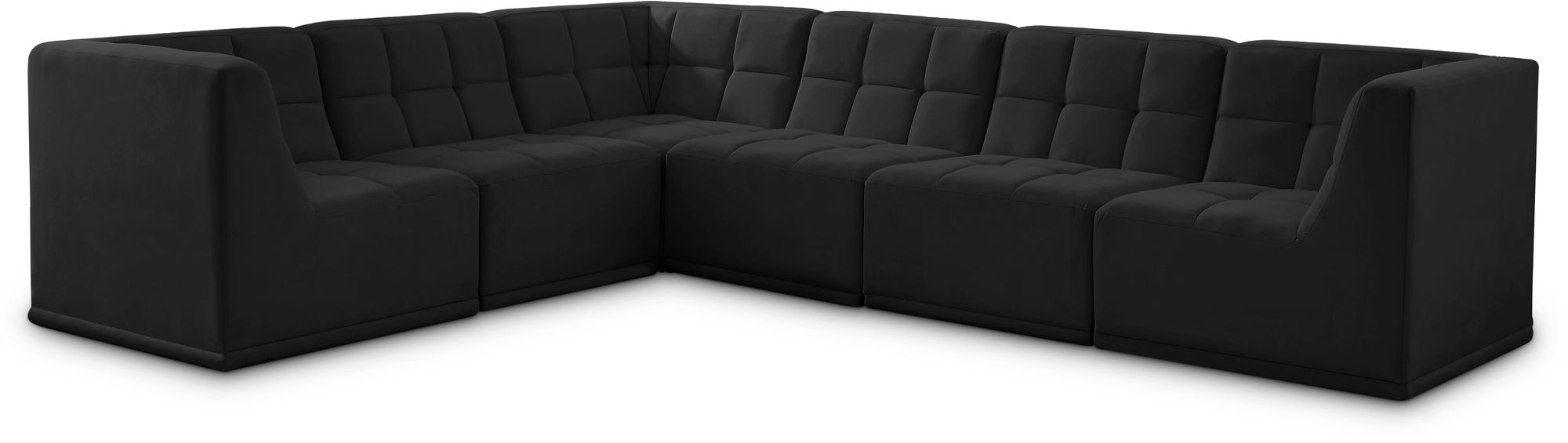 Relax 128" 6-Piece Velvet Modular Sectional
