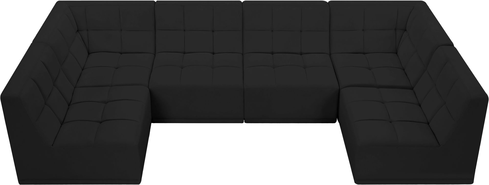 Relax 128" 6-Piece Velvet Modular U-Shape Sectional