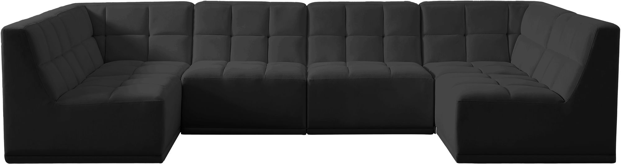 Relax 128" 6-Piece Velvet Modular U-Shape Sectional