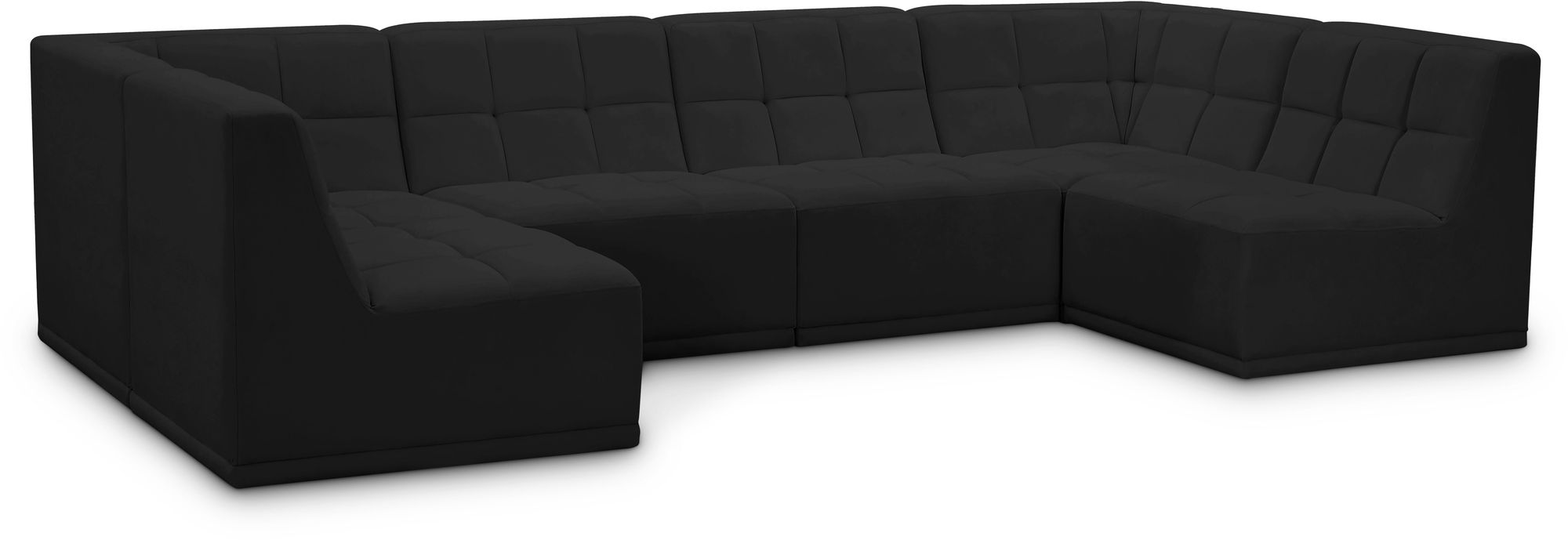 Relax 128" 6-Piece Velvet Modular U-Shape Sectional