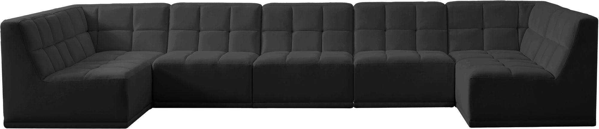 Relax 158" 7-Piece Velvet Modular U-Shape Sectional