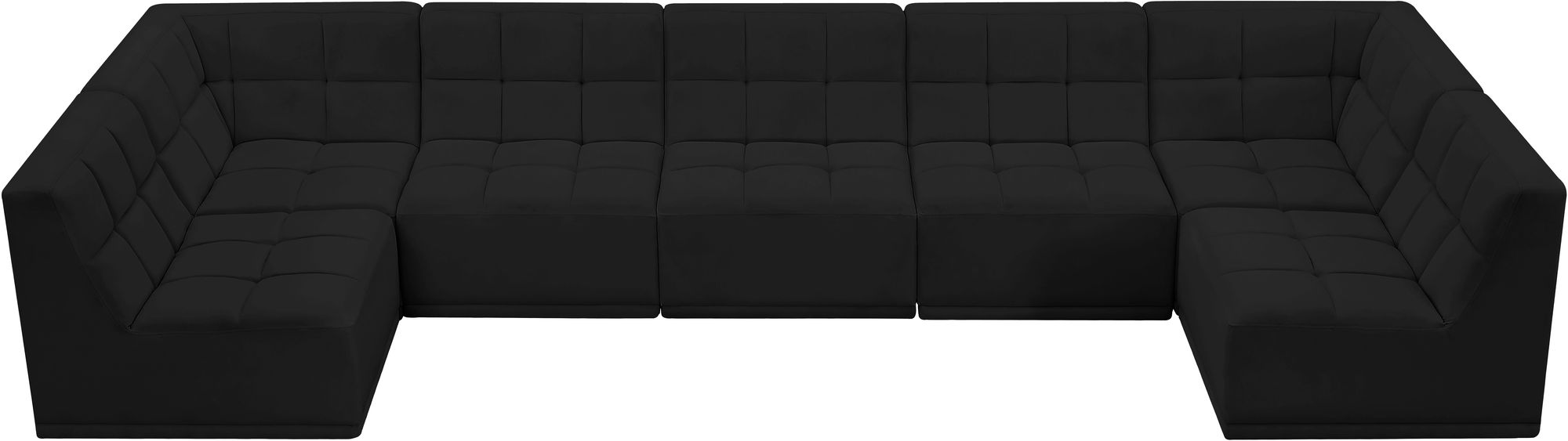 Relax 158" 7-Piece Velvet Modular U-Shape Sectional