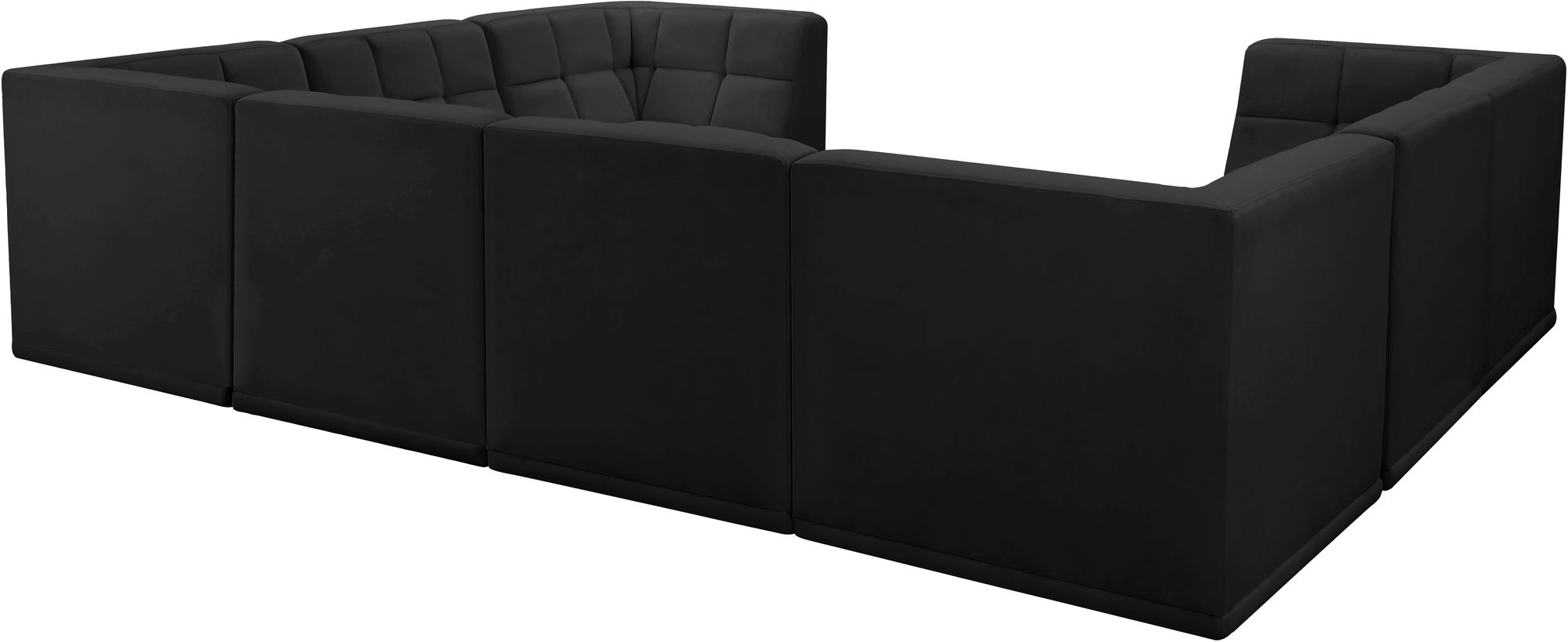 Relax 128" 8-Piece Velvet Modular U-Shape Sectional