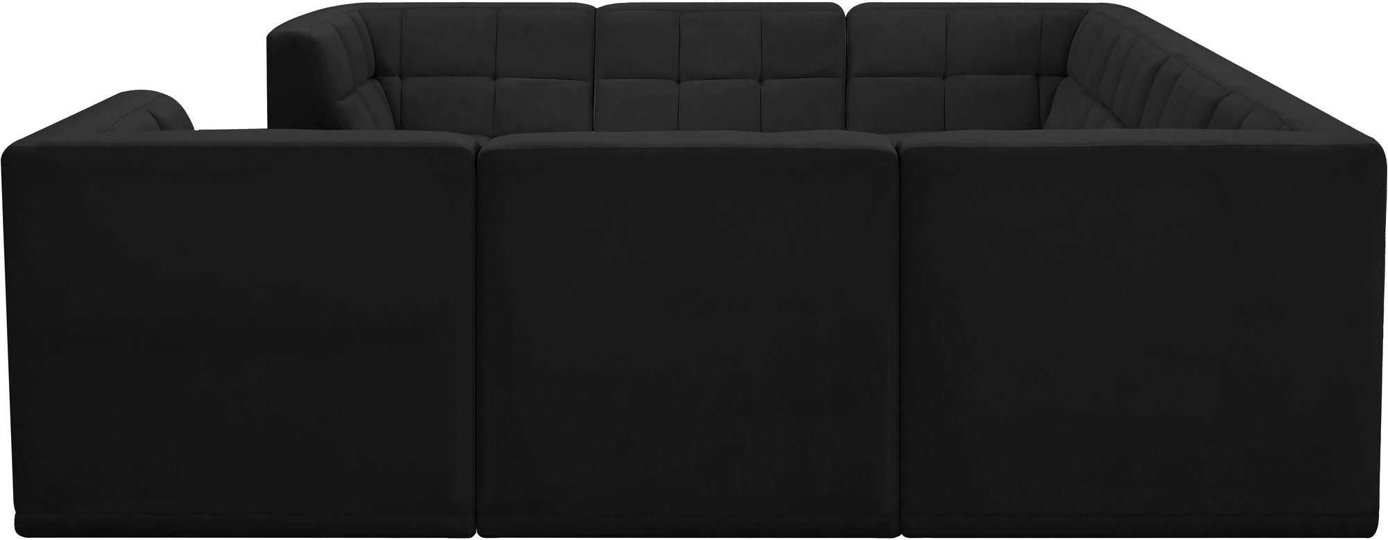 Relax 128" 8-Piece Velvet Modular U-Shape Sectional