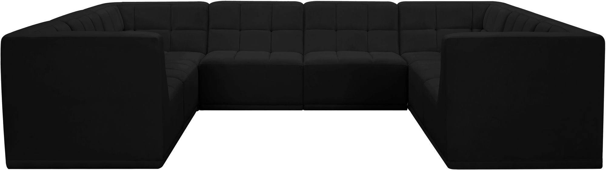 Relax 128" 8-Piece Velvet Modular U-Shape Sectional