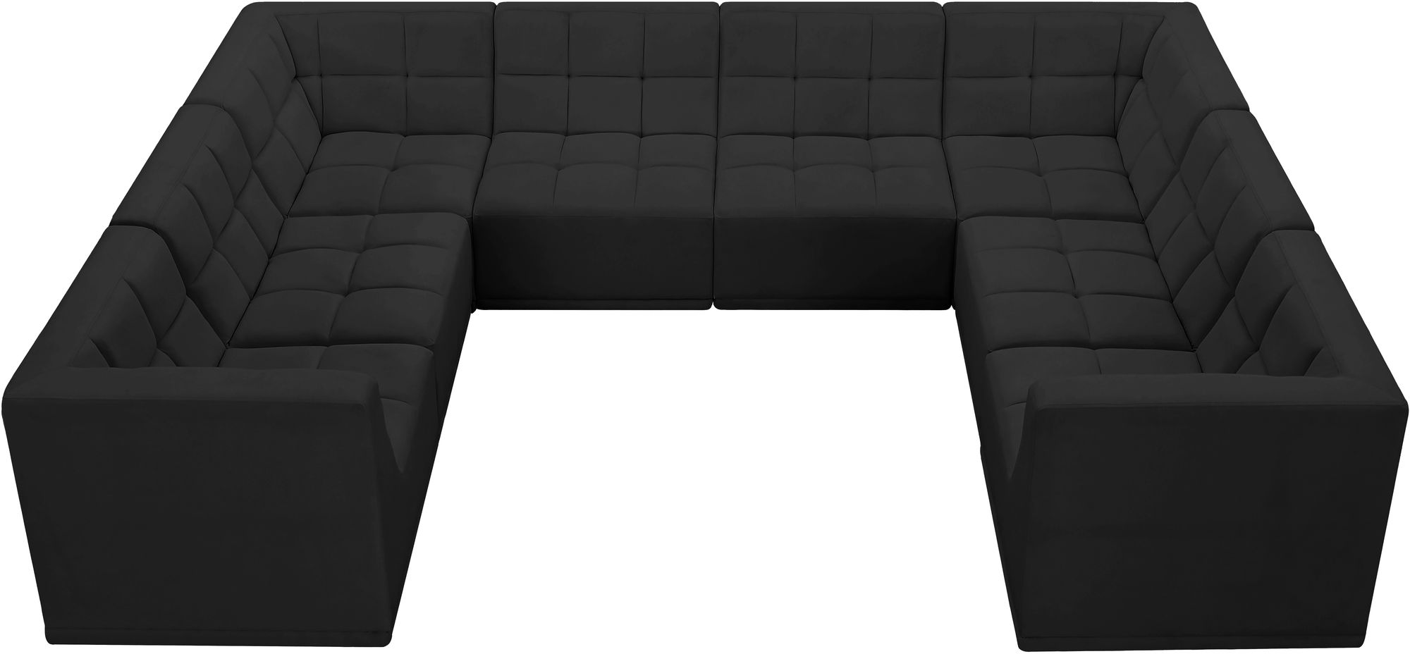 Relax 128" 8-Piece Velvet Modular U-Shape Sectional