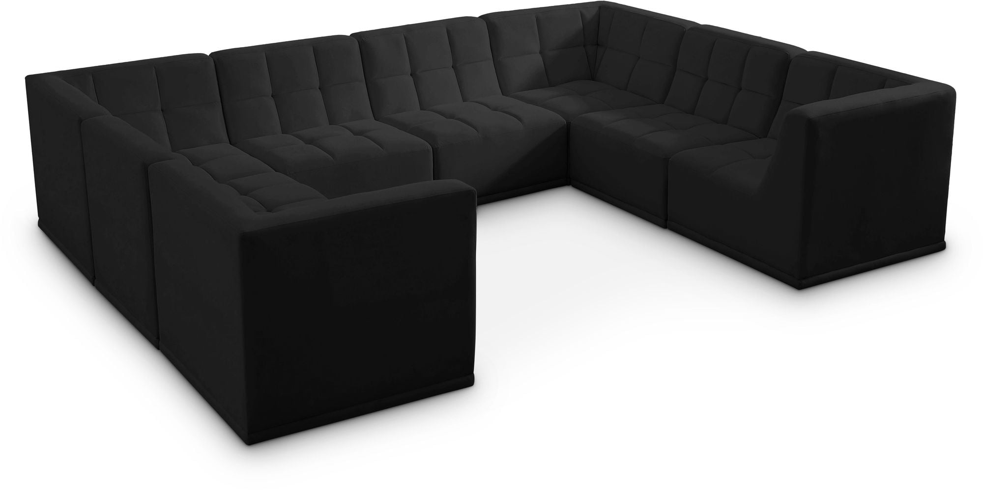Relax 128 8Piece Velvet Modular UShape Sectional by Meridian Furniture