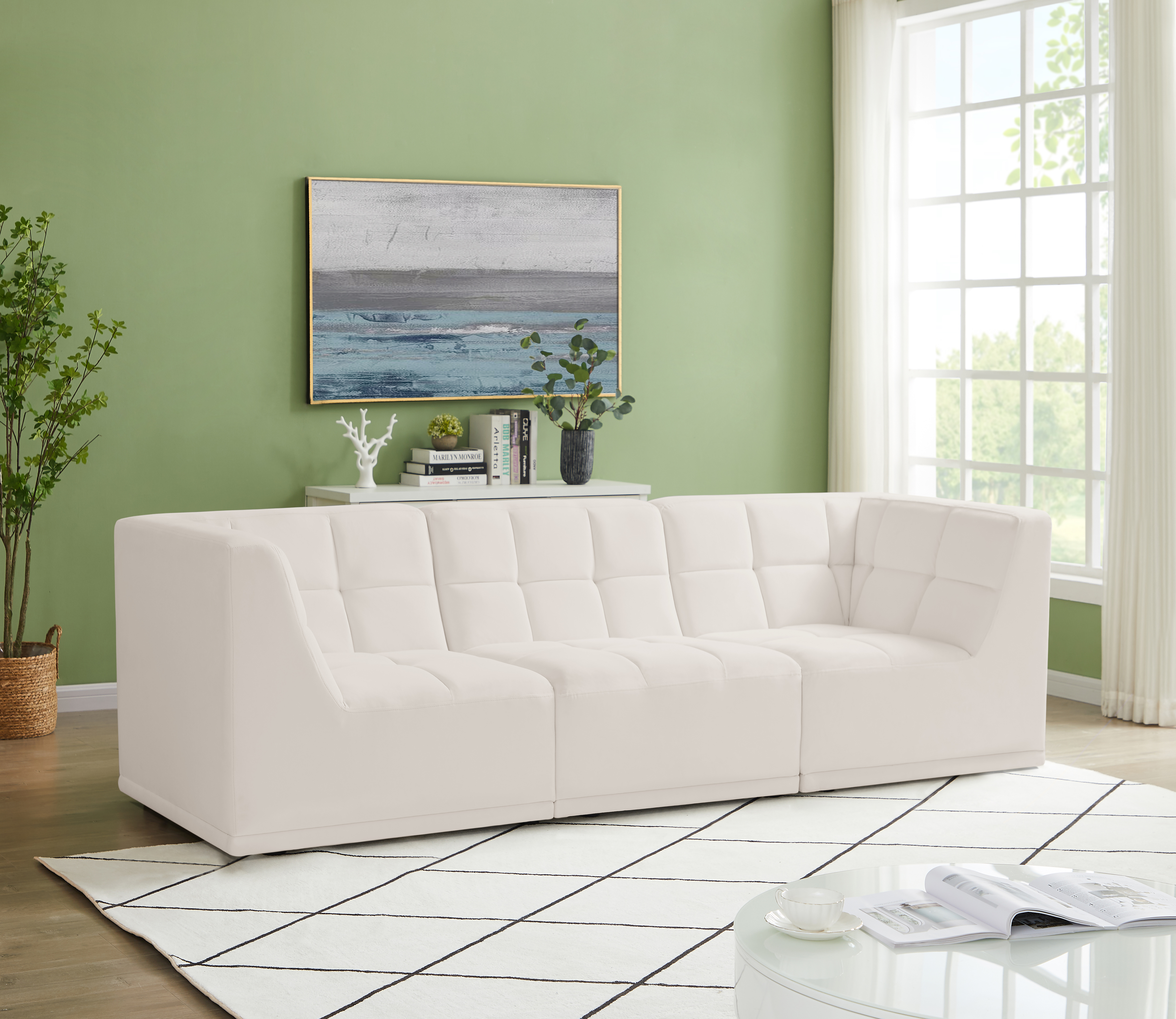 Relax 98" Velvet Modular Sofa