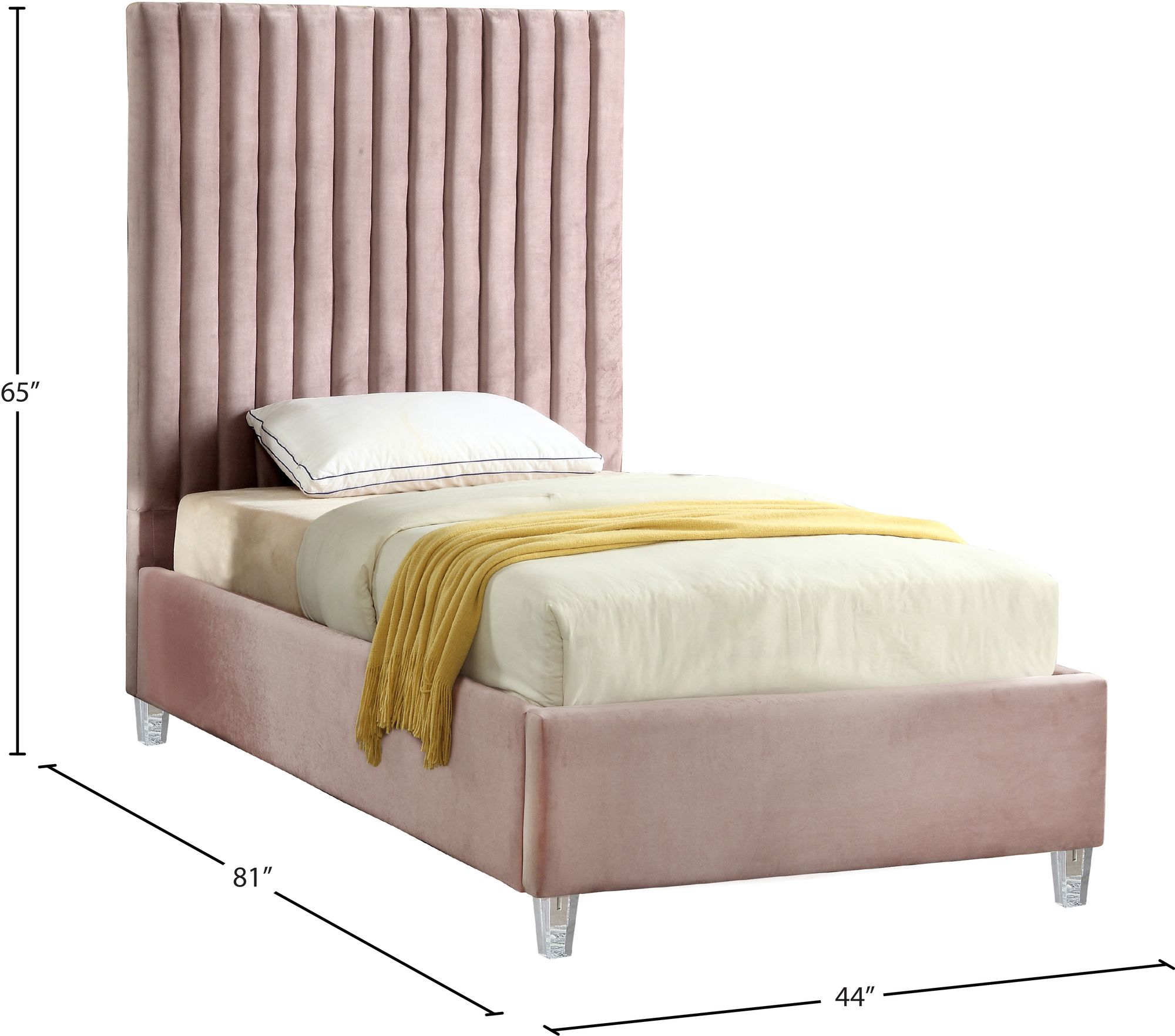 Candace Velvet Twin Size Bed