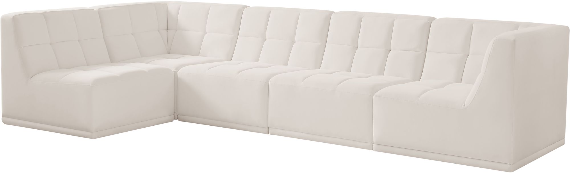 Relax 128" 5-Piece Velvet Modular Sectional