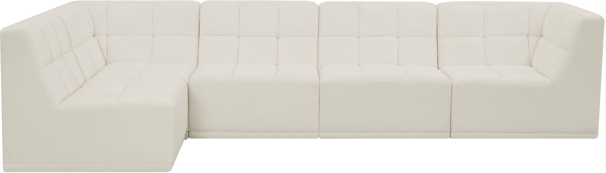 Relax 128" 5-Piece Velvet Modular Sectional