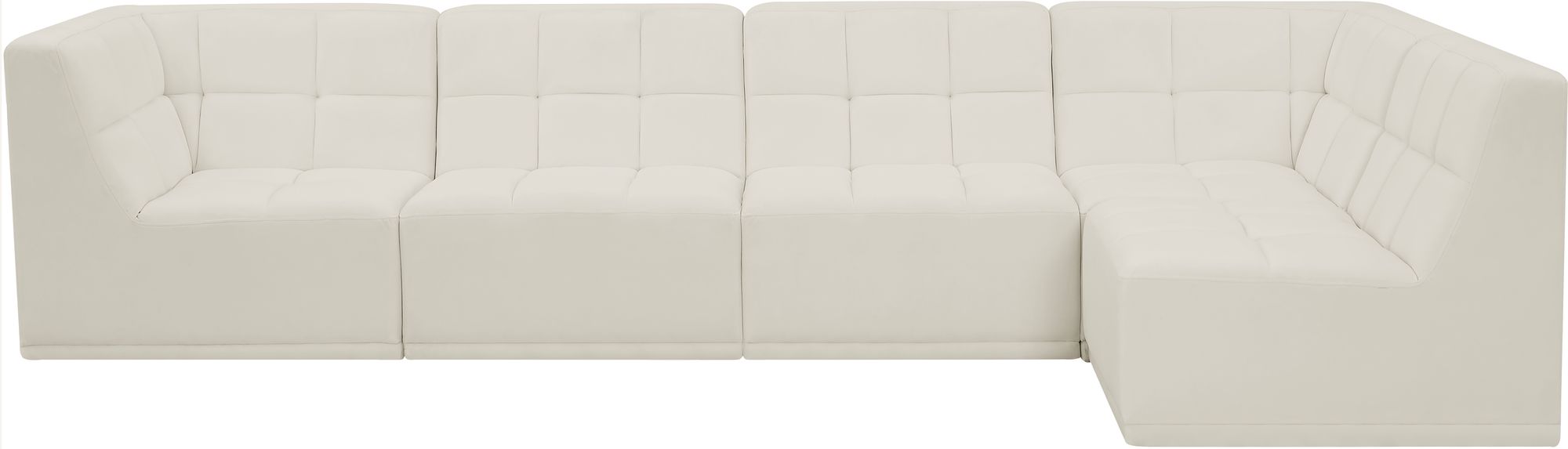 Relax 128" 5-Piece Velvet Modular Sectional
