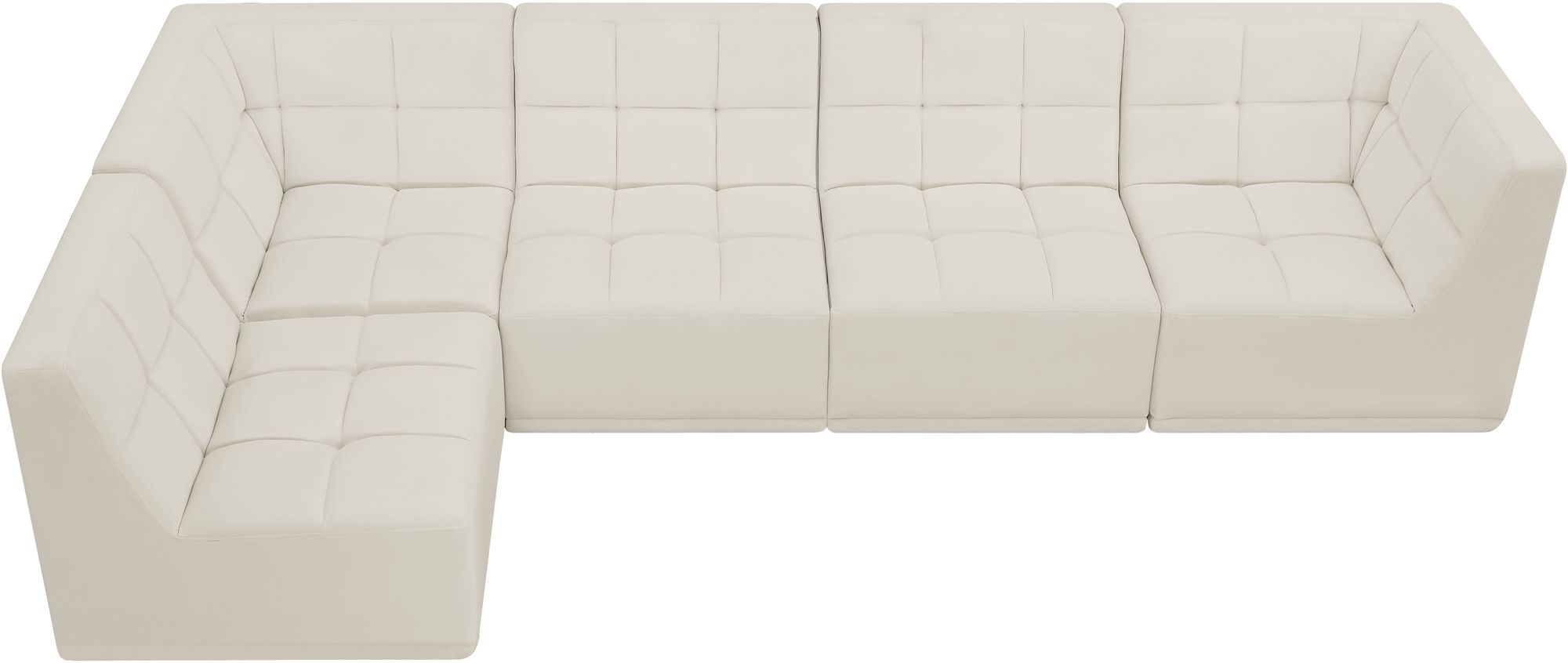 Relax 128" 5-Piece Velvet Modular Sectional