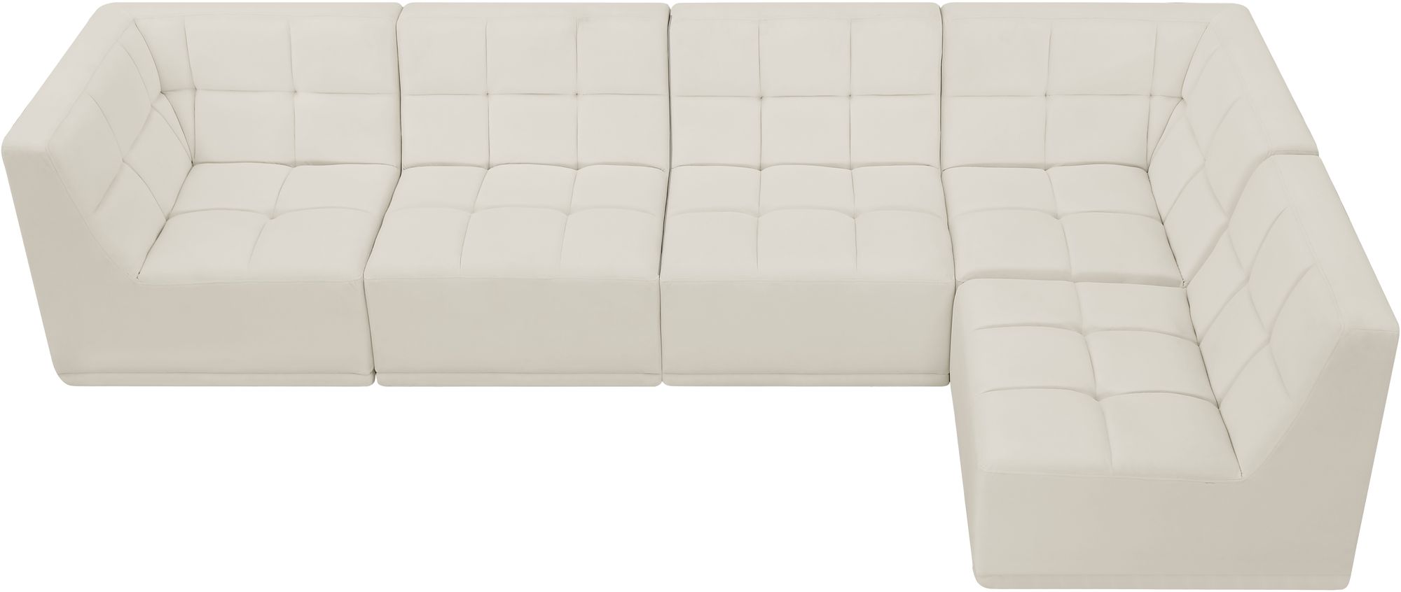 Relax 128" 5-Piece Velvet Modular Sectional