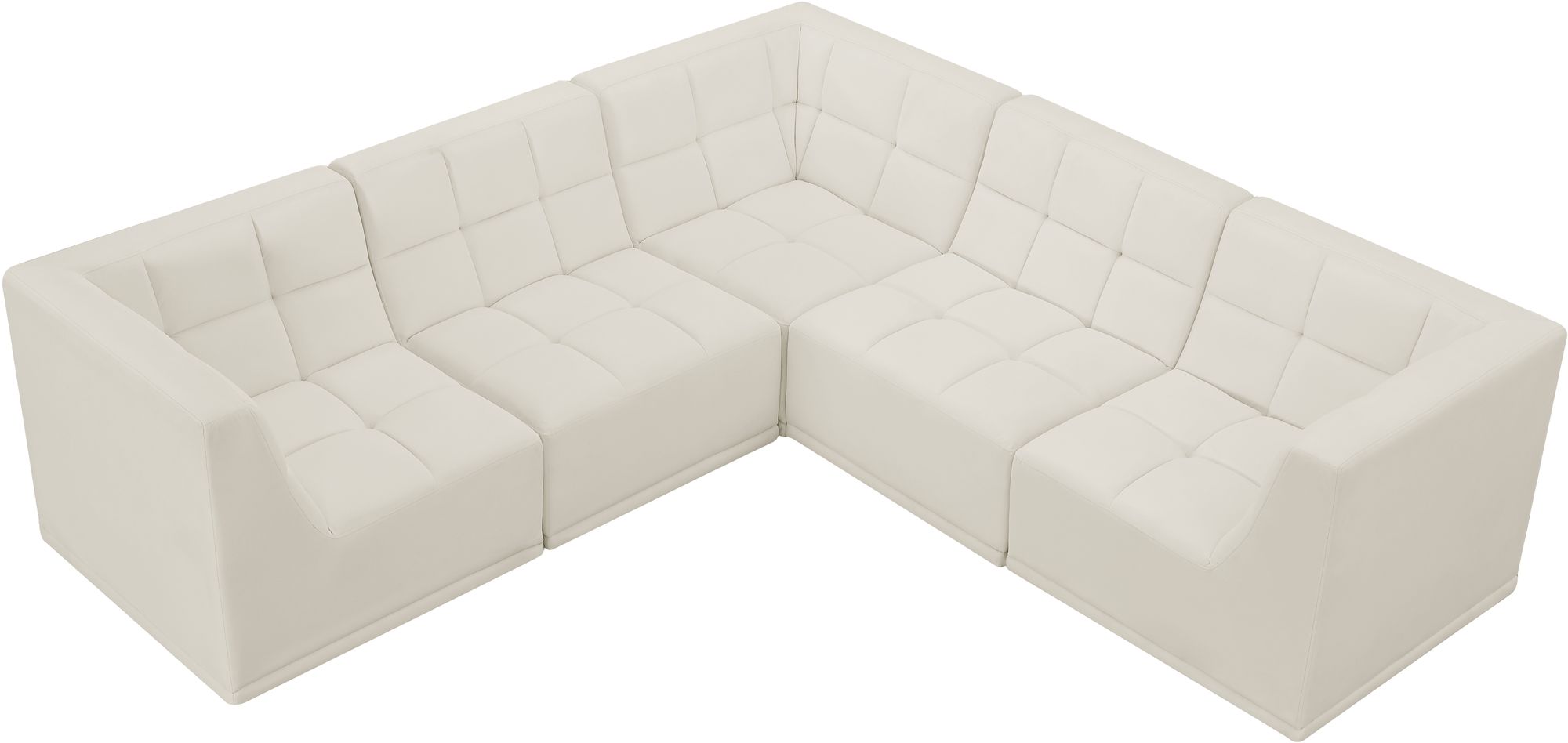 Relax 98" 5-Piece Velvet Modular Sectional
