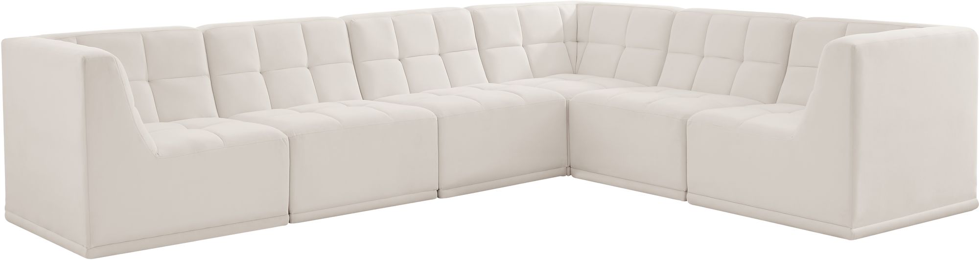 Relax 128" 6-Piece Velvet Modular Sectional