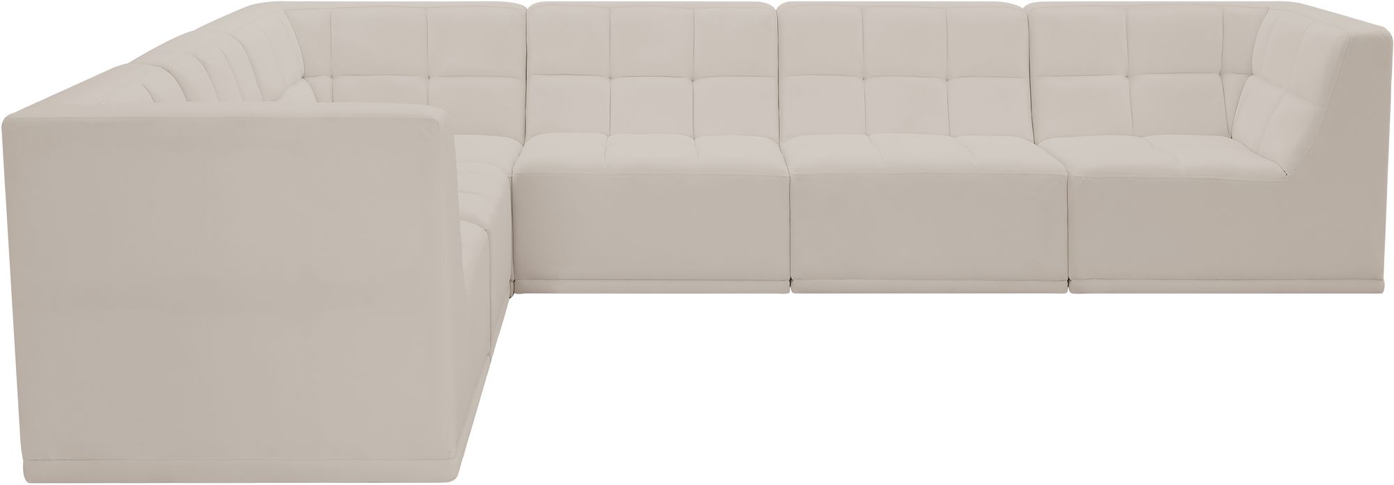 Relax 128" 6-Piece Velvet Modular Sectional