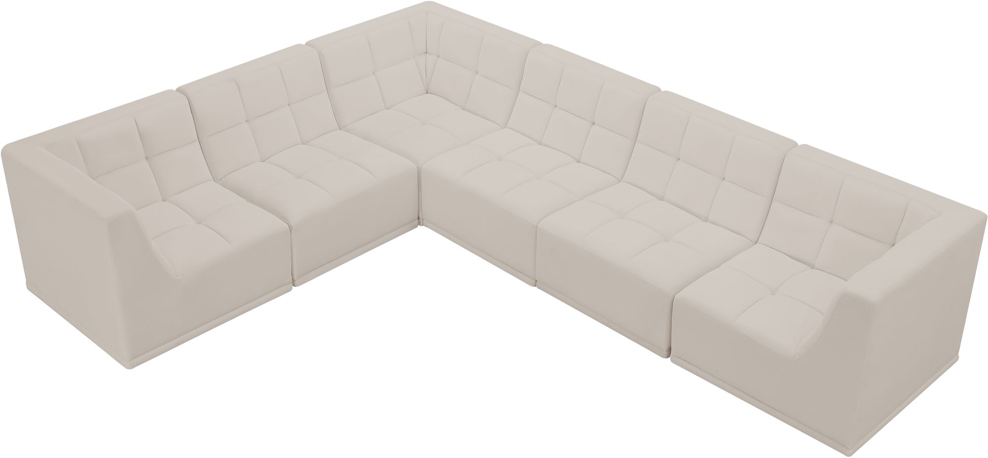 Relax 128" 6-Piece Velvet Modular Sectional