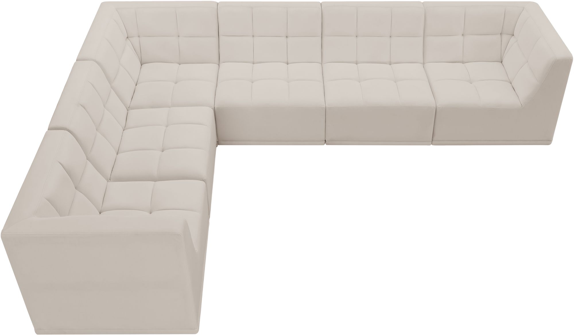 Relax 128" 6-Piece Velvet Modular Sectional