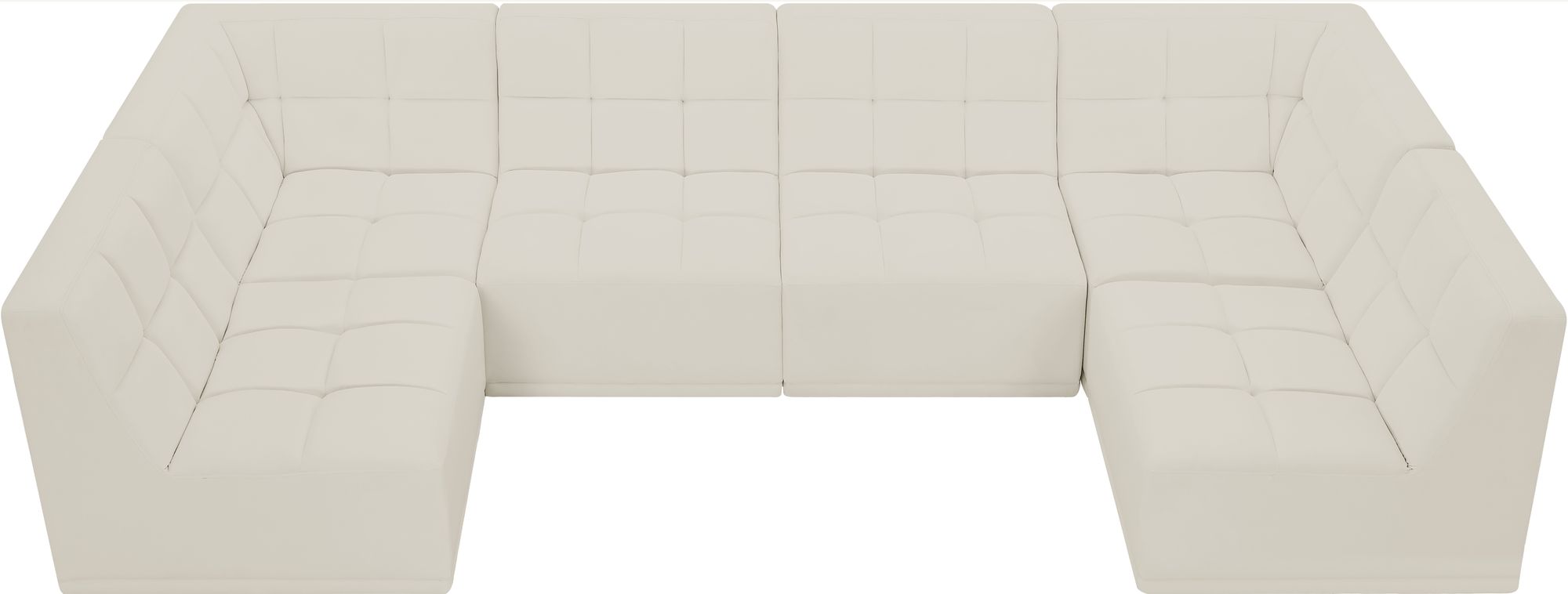 Relax 128" 6-Piece Velvet Modular U-Shape Sectional