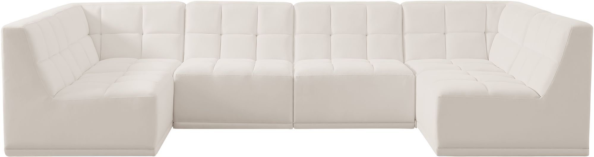 Relax 128" 6-Piece Velvet Modular U-Shape Sectional
