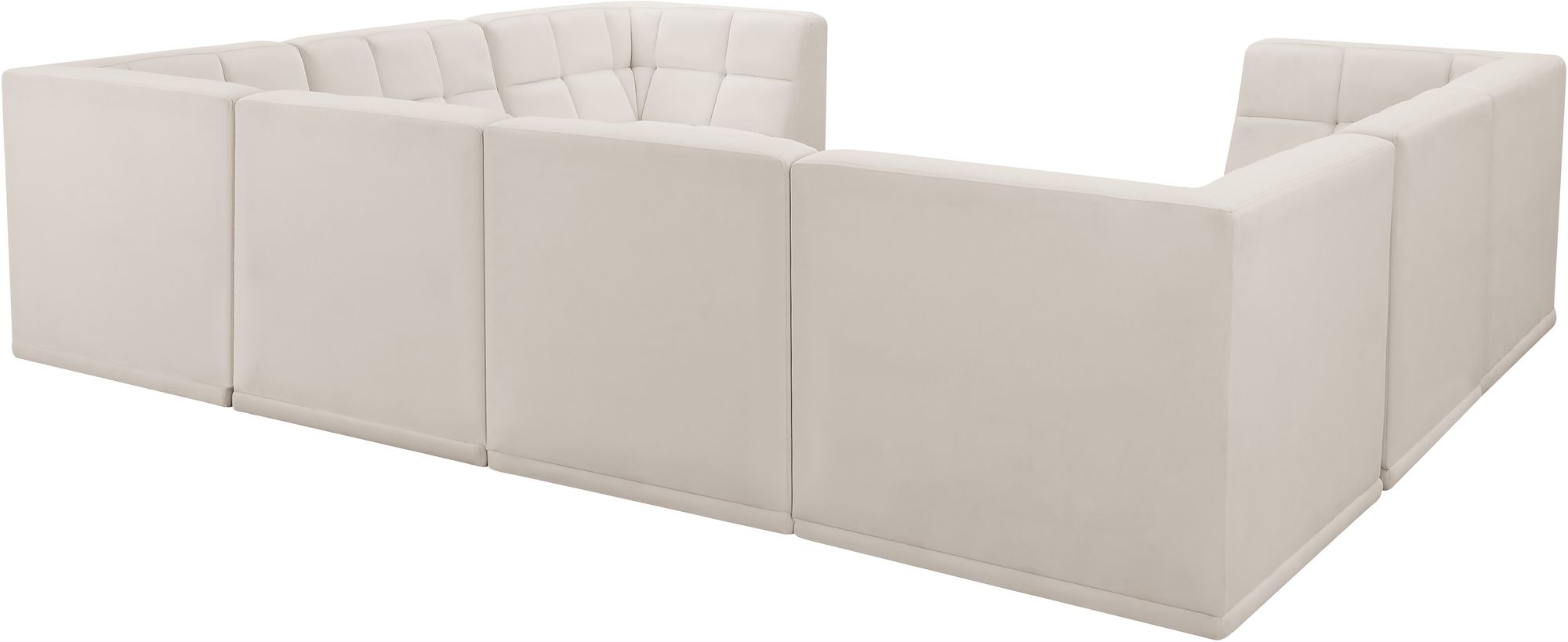 Relax 128" 8-Piece Velvet Modular U-Shape Sectional