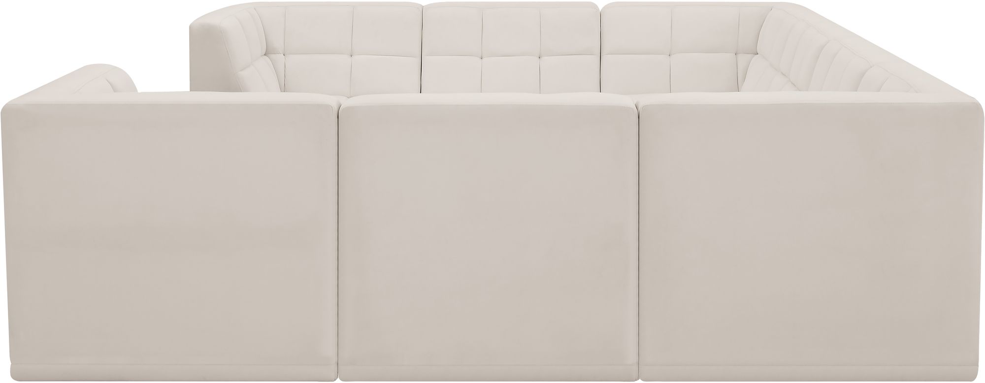 Relax 128" 8-Piece Velvet Modular U-Shape Sectional