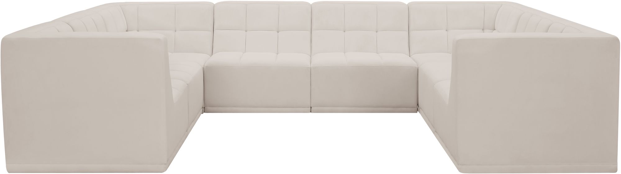 Relax 128" 8-Piece Velvet Modular U-Shape Sectional
